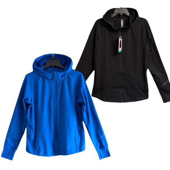 Mondetta Womens 2 Pair Activewear Long Sleeve Full Zip Jackets Reflective Detail - Picture 1 of 5